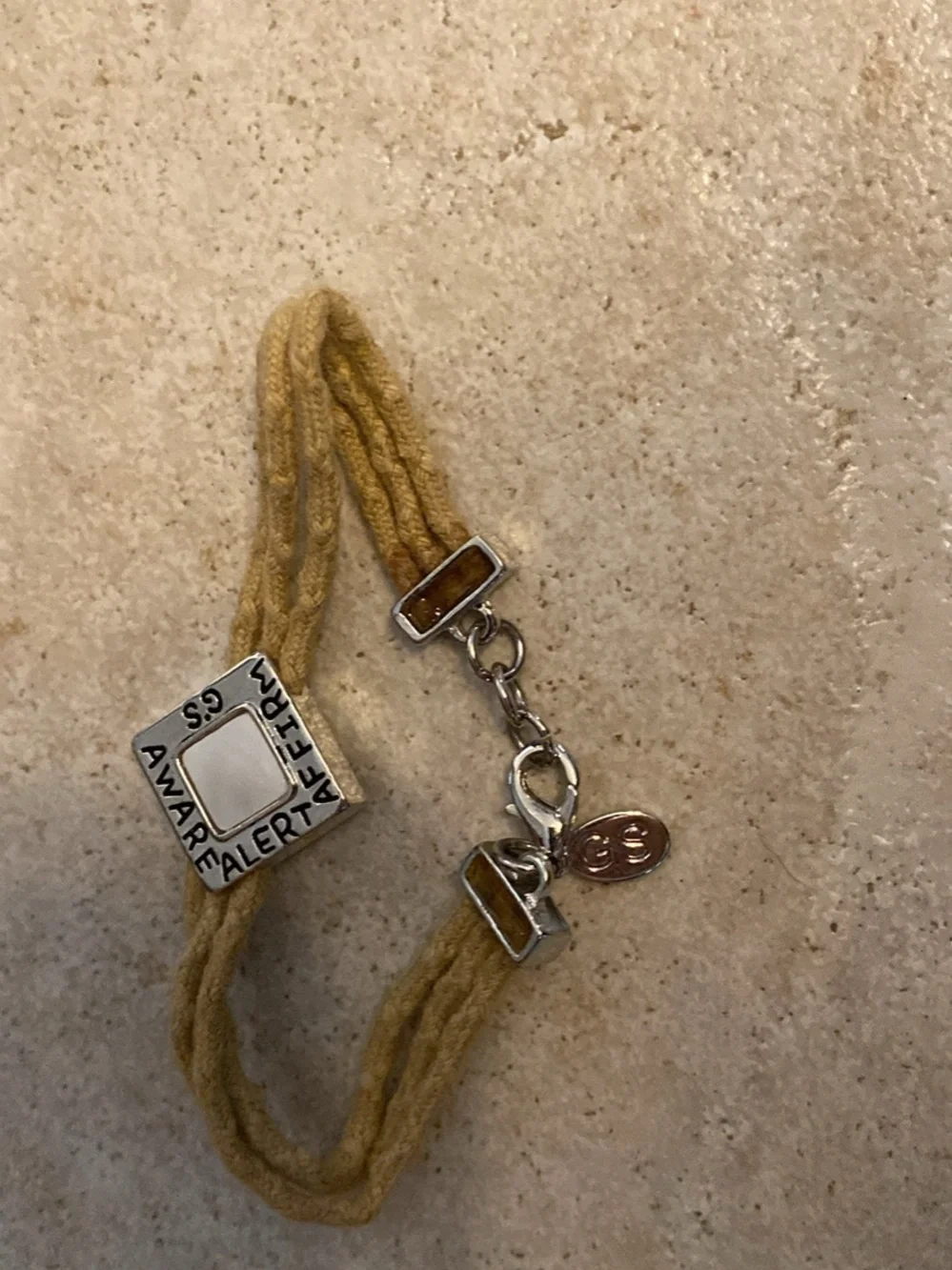 Girl Scout Bracelet with Silver Square Charm - set of 4 and CD with GS Somgs